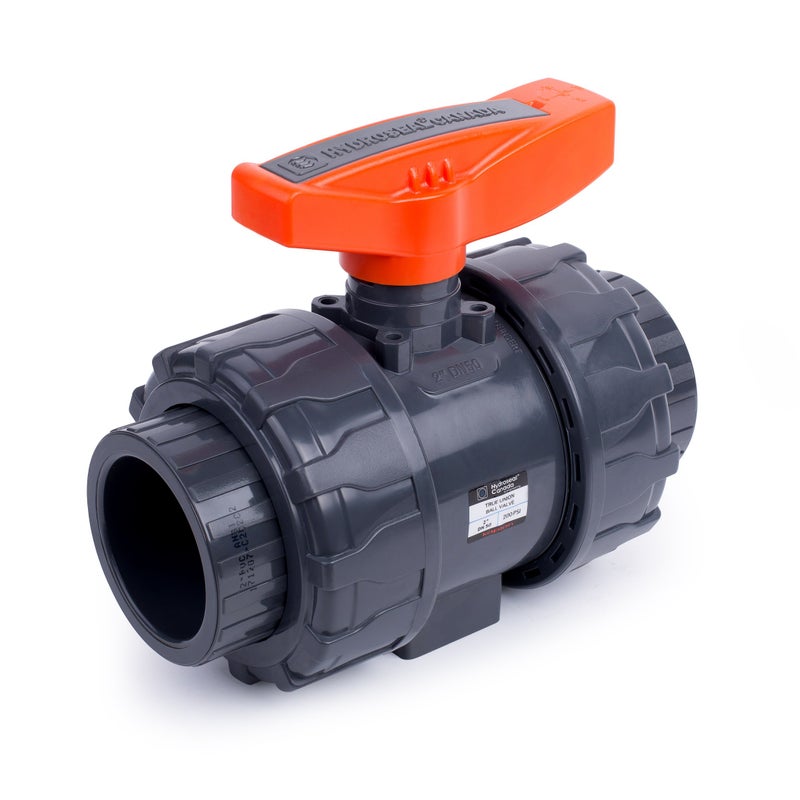 HYDROSEAL Kaplan 2â€™â€™ PVC True Union Ball Valve with Full Port, ASTM F1970, EPDM O-Rings and Reversible PTFE Seats, Rated at 200 PSI @73F, Gray, 2 inch Socket (2 inch) - Image 2